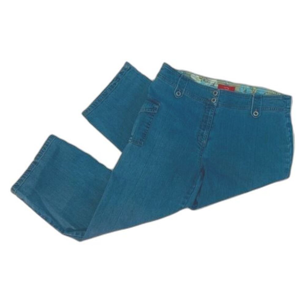 Vintage Oscar De La Renta Capri Crop Pants Quiet Luxuary Jeans Denim Womens 6‎